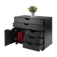 Load image into Gallery viewer, Winsome Wood Halifax Wide Storage Cabinet, 3-Small &amp; 2-Wide Drawers in Black