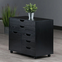 Load image into Gallery viewer, Winsome Wood Halifax Wide Storage Cabinet, 3-Small &amp; 2-Wide Drawers in Black