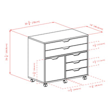 Load image into Gallery viewer, Winsome Wood Halifax Wide Storage Cabinet, 3-Small &amp; 2-Wide Drawers in Black