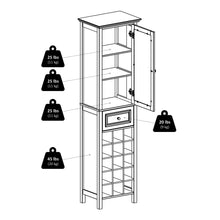 Load image into Gallery viewer, Winsome Wood Burgundy Wine Display Tower in Black 