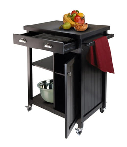 Winsome Wood Timber Kitchen Cart in Black