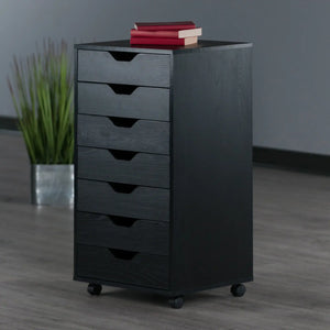 Winsome Wood Halifax 7-Drawer Cabinet in Black