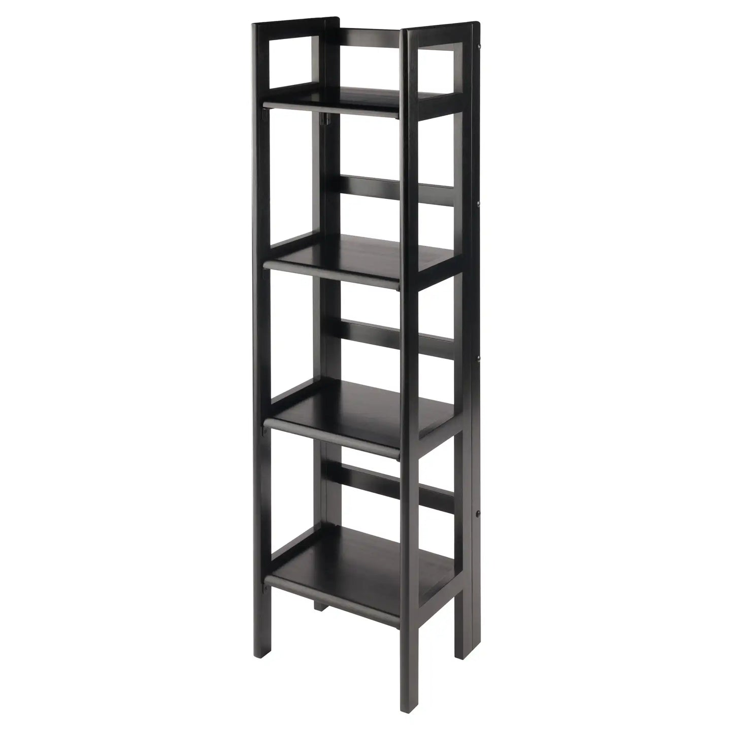 Winsome Wood Terry 4-Tier Foldable Shelf, Narrow in Black