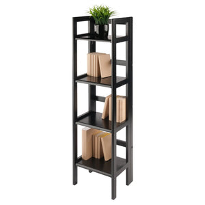 Winsome Wood Terry 4-Tier Foldable Shelf, Narrow in Black