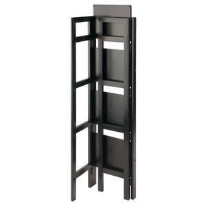 Winsome Wood Terry 4-Tier Foldable Shelf, Narrow in Black