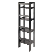 Load image into Gallery viewer, Winsome Wood Terry 4-Tier Foldable Shelf, Narrow in Black