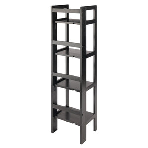 Winsome Wood Terry 4-Tier Foldable Shelf, Narrow in Black