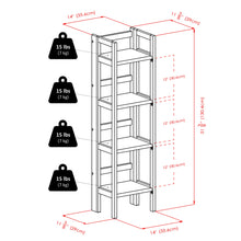 Load image into Gallery viewer, Winsome Wood Terry 4-Tier Foldable Shelf, Narrow in Black