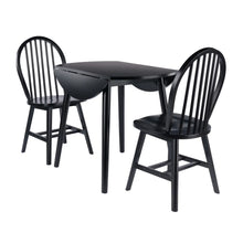 Load image into Gallery viewer, Winsome Wood Moreno 3-Pc Drop Leaf Dining Table with Windsor Chairs in Black