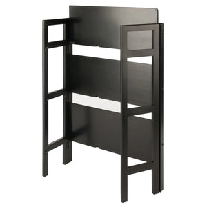 Winsome Wood Terry 3-Tier Foldable Shelf, Stackable in Black 