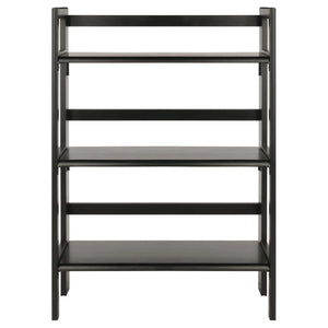 Winsome Wood Terry 3-Tier Foldable Shelf, Stackable in Black 