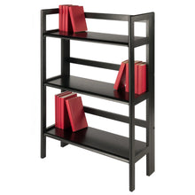 Load image into Gallery viewer, Winsome Wood Terry 3-Tier Foldable Shelf, Stackable in Black 