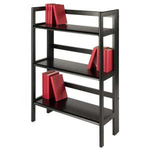 Winsome Wood Terry 3-Tier Foldable Shelf, Stackable in Black 