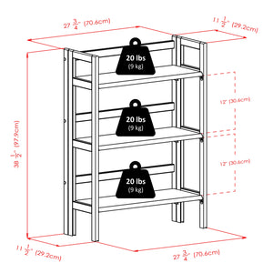 Winsome Wood Terry 3-Tier Foldable Shelf, Stackable in Black 