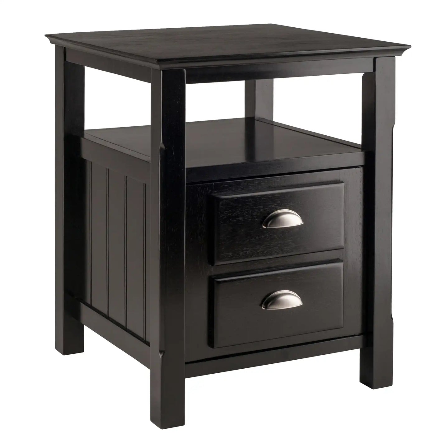 Winsome Wood Timber Accent Table, Nightstand in Black