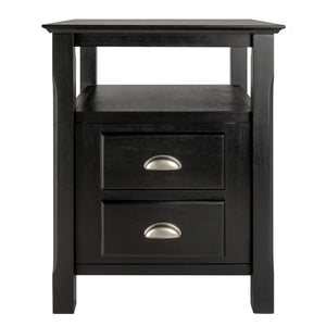 Winsome Wood Timber Accent Table, Nightstand in Black