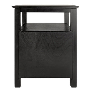 Winsome Wood Timber Accent Table, Nightstand in Black