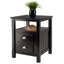 Load image into Gallery viewer, Winsome Wood Timber Accent Table, Nightstand in Black