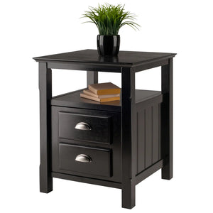 Winsome Wood Timber Accent Table, Nightstand in Black