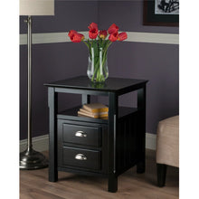 Load image into Gallery viewer, Winsome Wood Timber Accent Table, Nightstand in Black