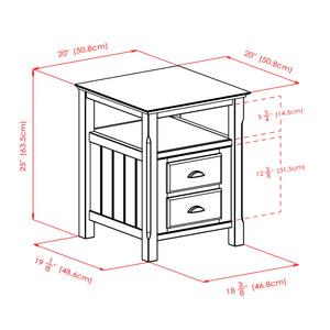 Winsome Wood Timber Accent Table, Nightstand in Black