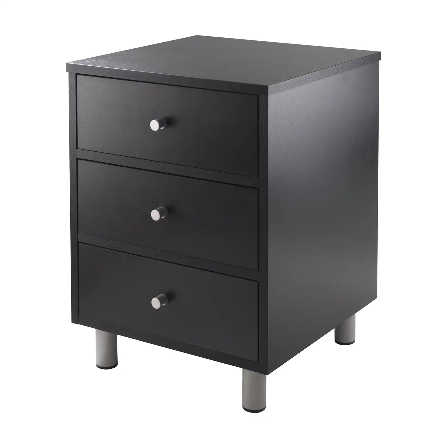 Winsome Wood Daniel Accent Table, Nightstand in Black and Slate Gray