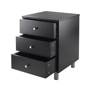 Winsome Wood Daniel Accent Table, Nightstand in Black and Slate Gray