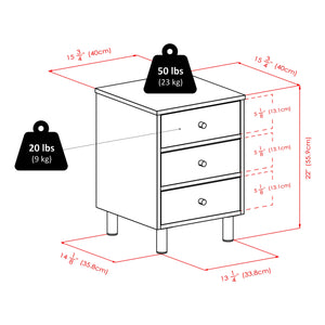 Winsome Wood Daniel Accent Table, Nightstand in Black and Slate Gray