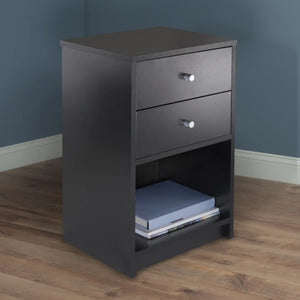 Winsome Wood Ava Accent Table, Nightstand in Black