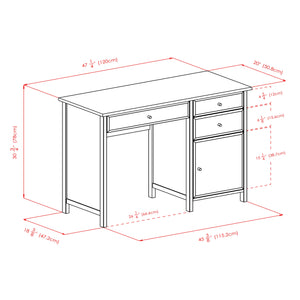 Winsome Wood Delta Home Office Writing Desk in Black 