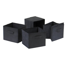 Load image into Gallery viewer, Winsome Wood Capri 4-Pc Foldable Fabric Basket Set in Black