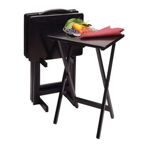 Winsome Wood Alex 5-Pc Snack Table Set in Black