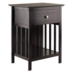 Winsome Wood Marcel Accent Table, Nightstand in Coffee