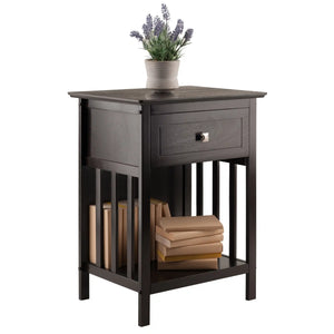 Winsome Wood Marcel Accent Table, Nightstand in Coffee