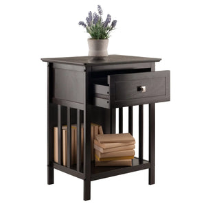 Winsome Wood Marcel Accent Table, Nightstand in Coffee