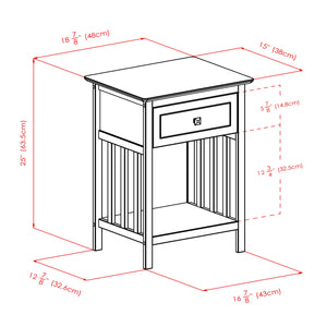 Winsome Wood Marcel Accent Table, Nightstand in Coffee