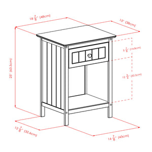 Winsome Wood Blair Accent Table, Nightstand in Coffee