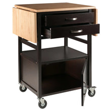 Load image into Gallery viewer, Winsome Wood Bellini Drop Leaf Kitchen Cart in Coffee and Natural