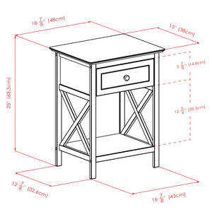 Winsome Wood Xylia Accent Table, Nightstand in Coffee