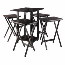 Load image into Gallery viewer, Winsome Wood Sophia 5-Pc Snack Table Set, Drop Leaf Top in Coffee