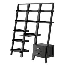 Load image into Gallery viewer, Winsome Wood Bellamy 3-Pc Leaning Desk &amp; Shelf Set in Black