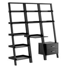 Load image into Gallery viewer, Winsome Wood Bellamy 3-Pc Leaning Desk &amp; Shelf Set in Black