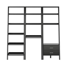 Load image into Gallery viewer, Winsome Wood Bellamy 3-Pc Leaning Desk &amp; Shelf Set in Black