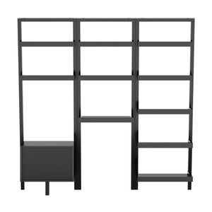 Winsome Wood Bellamy 3-Pc Leaning Desk & Shelf Set in Black