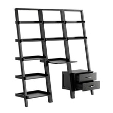 Load image into Gallery viewer, Winsome Wood Bellamy 3-Pc Leaning Desk &amp; Shelf Set in Black