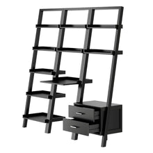 Load image into Gallery viewer, Winsome Wood Bellamy 3-Pc Leaning Desk &amp; Shelf Set in Black