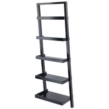 Load image into Gallery viewer, Winsome Wood Bailey 5-Tier Leaning Shelf in Black