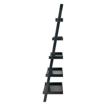 Load image into Gallery viewer, Winsome Wood Bellamy 5-Tier Leaning Shelf in Black 