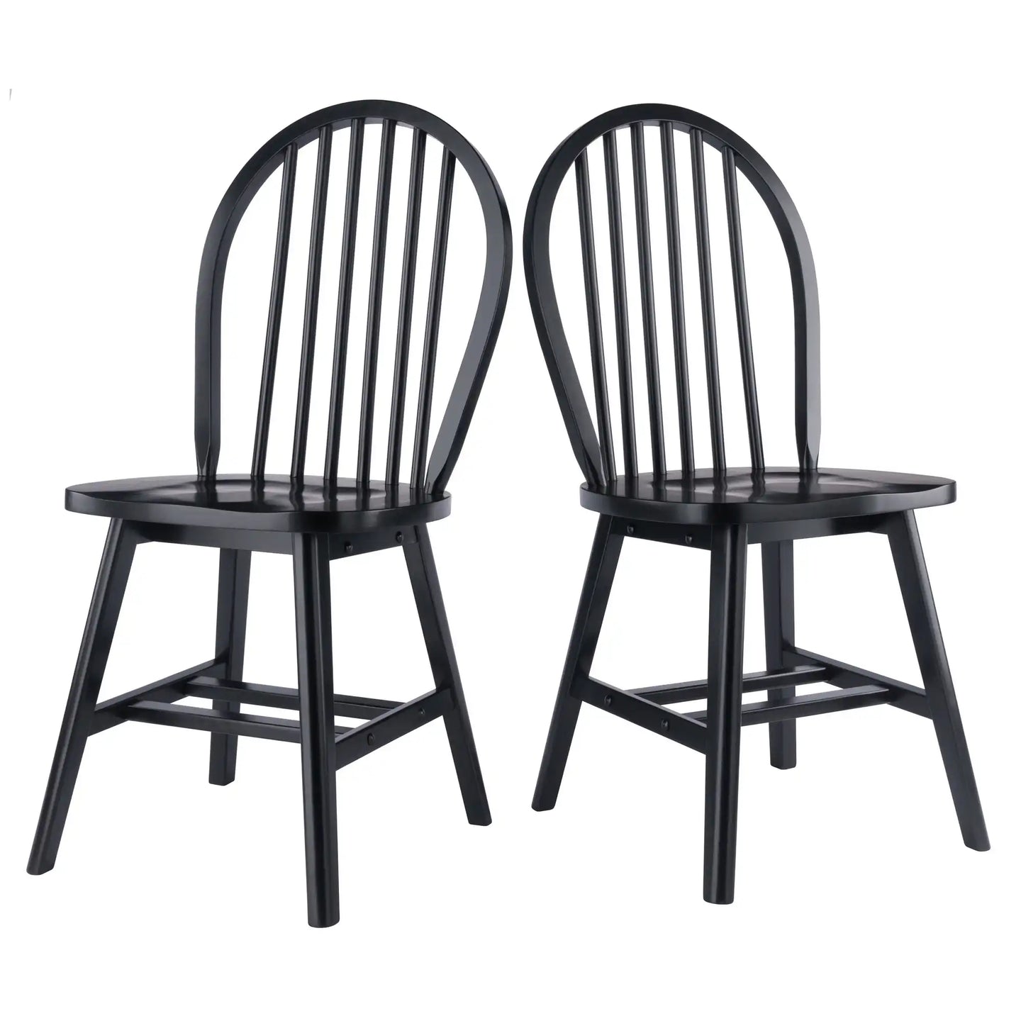 Winsome Wood Windsor 2-Pc Chair Set in Black