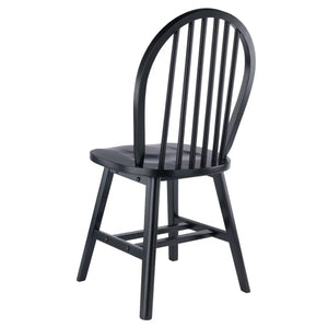 Winsome Wood Windsor 2-Pc Chair Set in Black